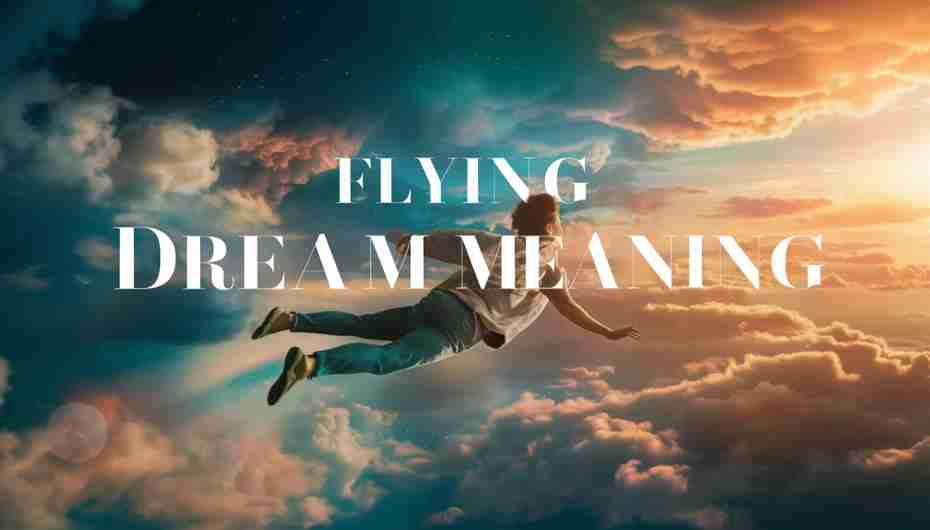 Person flying through a dreamlike sky, symbolizing the spiritual meaning of flying dreams